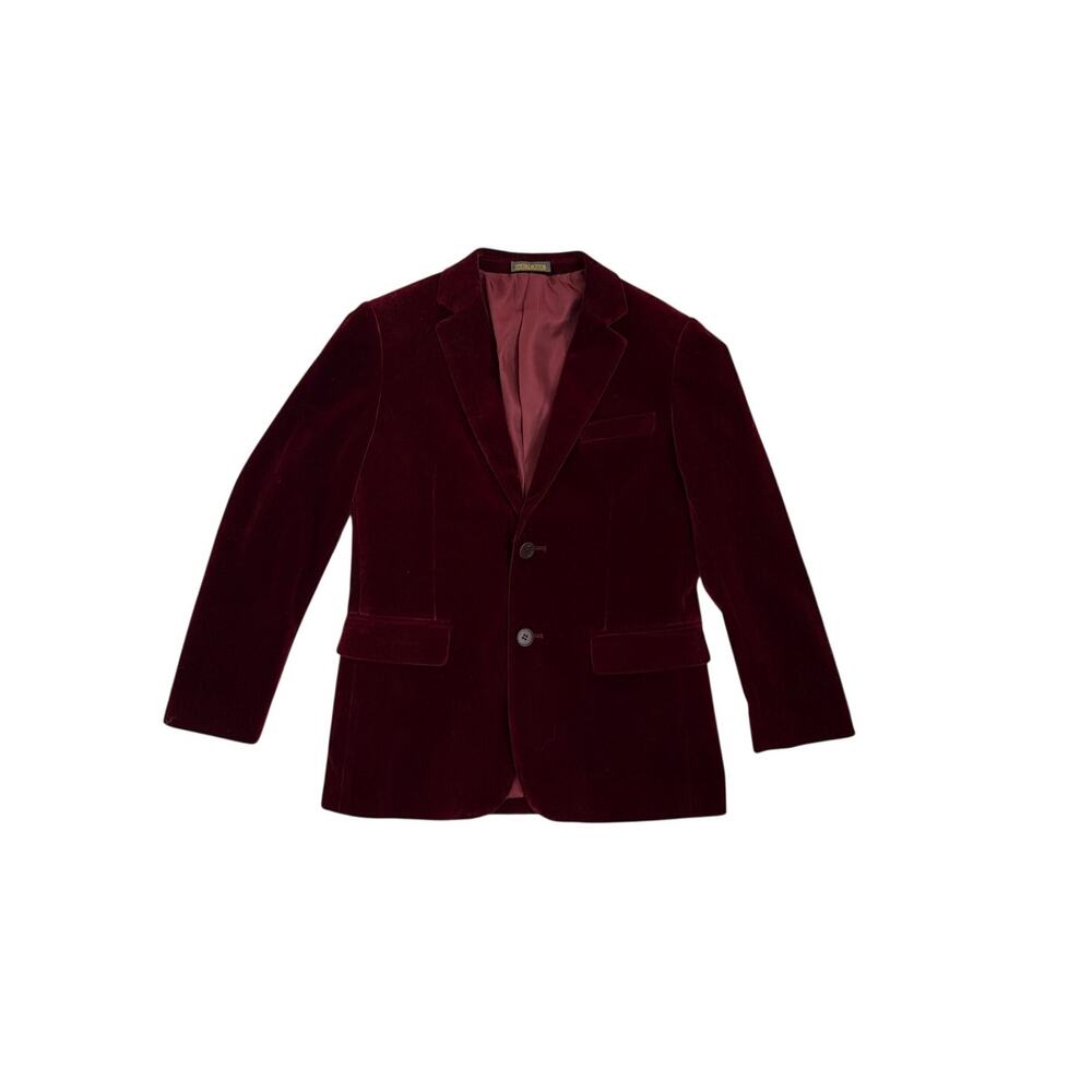 Spring Notion Burgundy Velvet Holiday Red Blazer Youth 12
